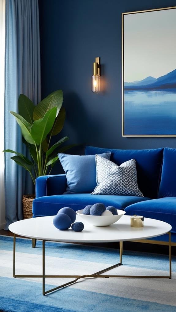 adding blue accent pillows