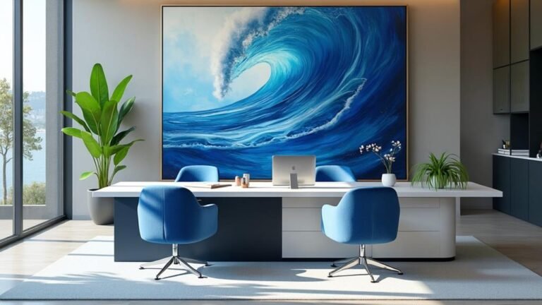 blue art for office