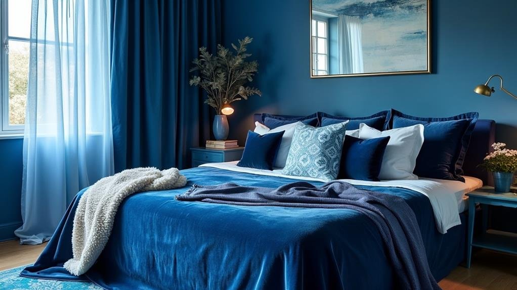 enhancing blue bedroom design