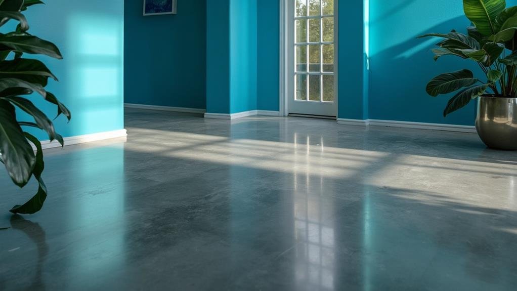 glossy polished concrete surface
