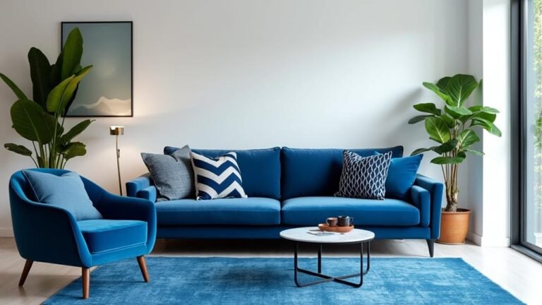 modern blue furniture accents