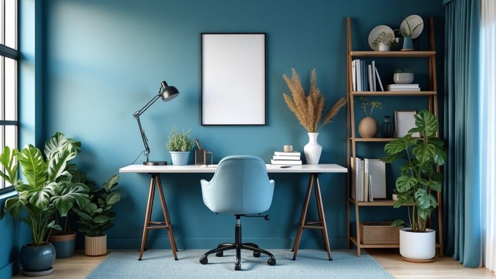 productive blue home office