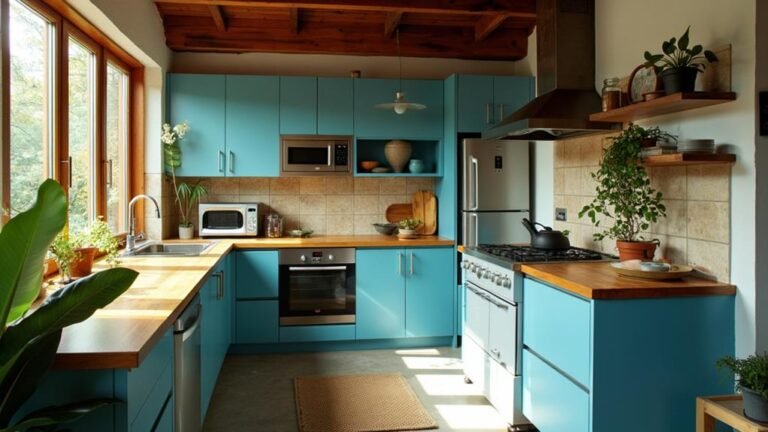 sustainable blue kitchen design