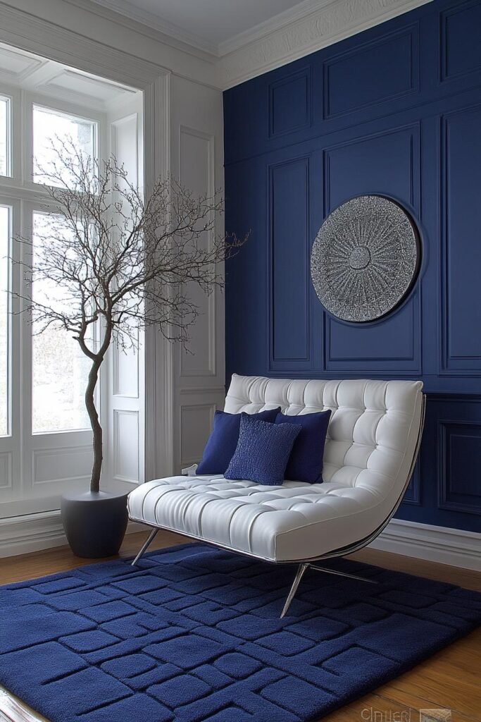 blue furniture accents