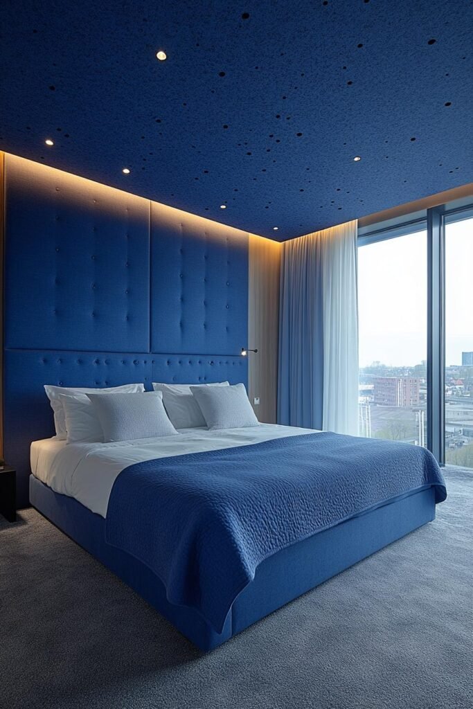 blue interior bedroom