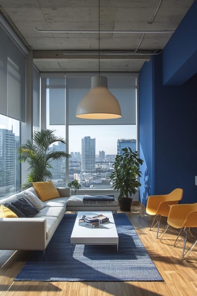 blue ombre wall