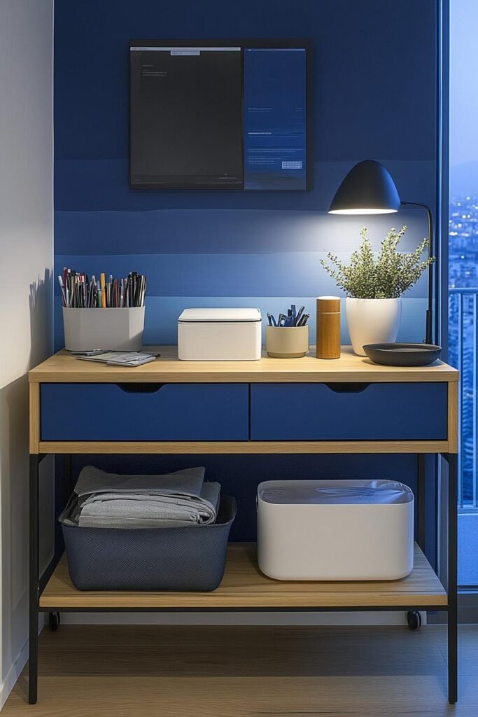 blue ombre wall