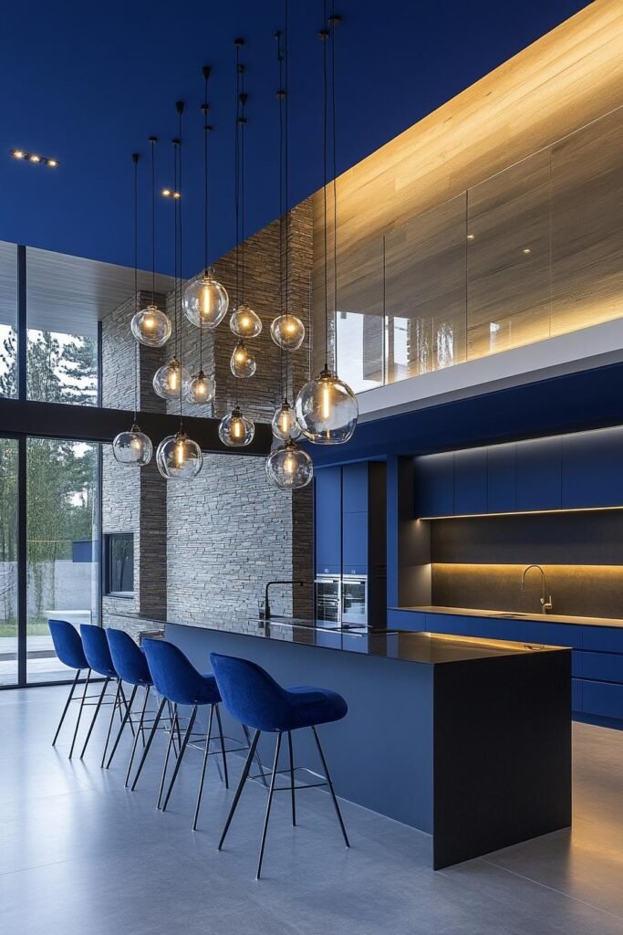 modern blue kitchen