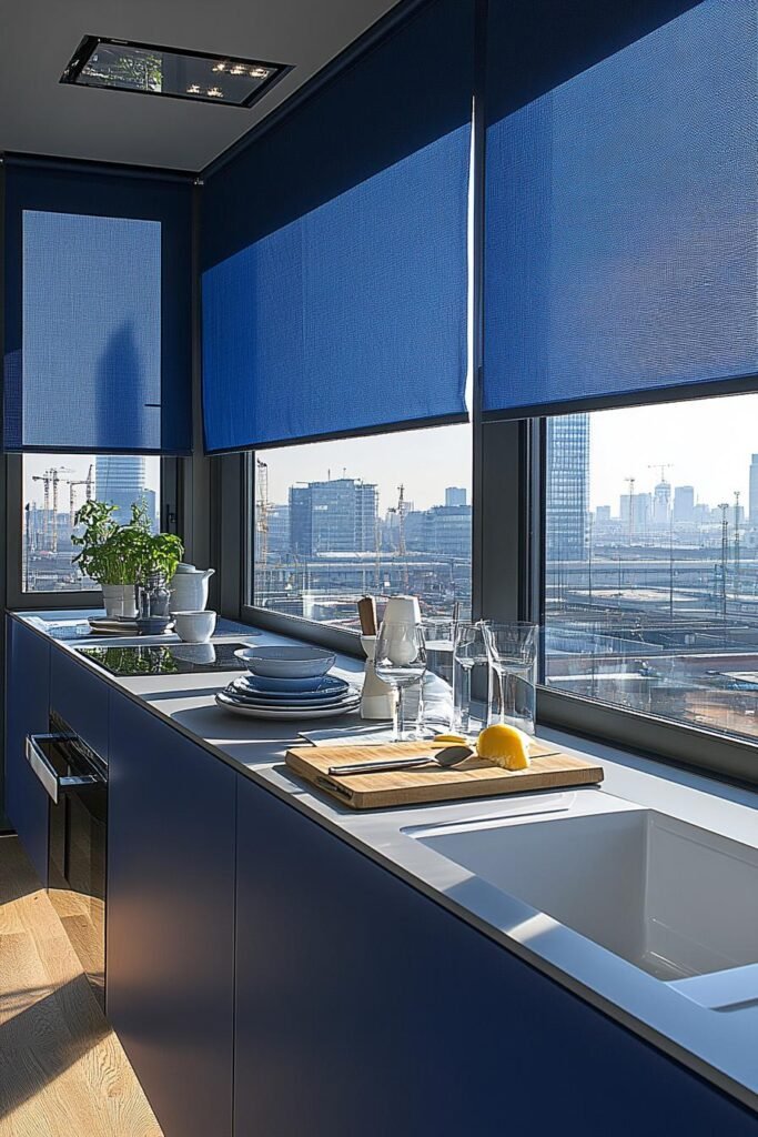 modern blue kitchen