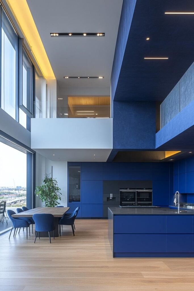 modern blue kitchen