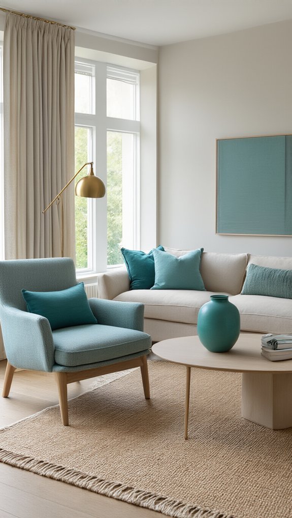 bold teal minimalist balance