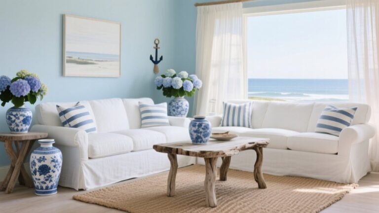 coastal grandmother blue white