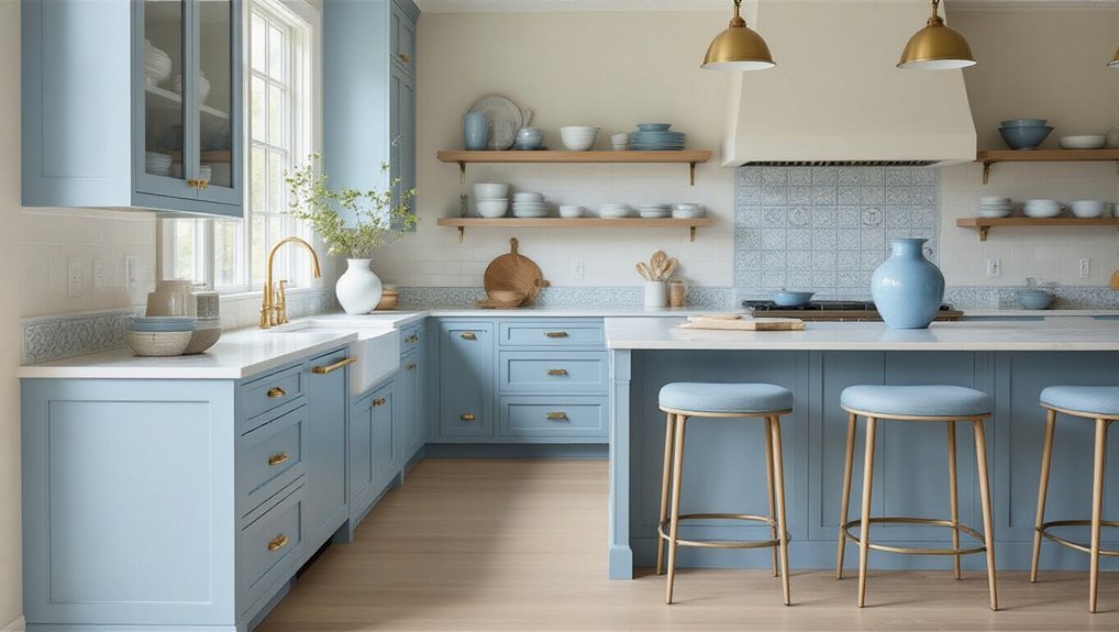 incorporate soft blue kitchen