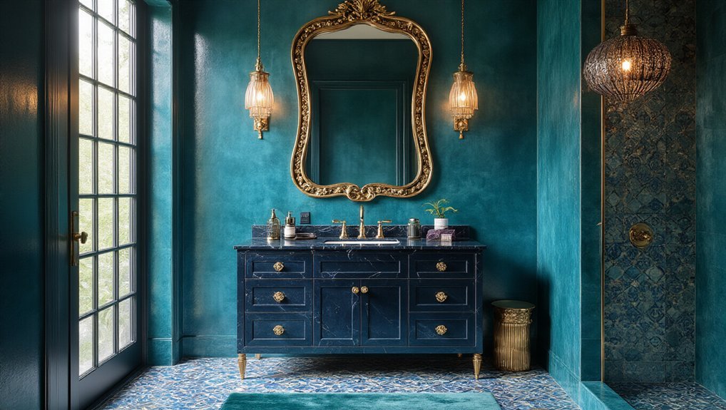 moody peacock blue jewel tones