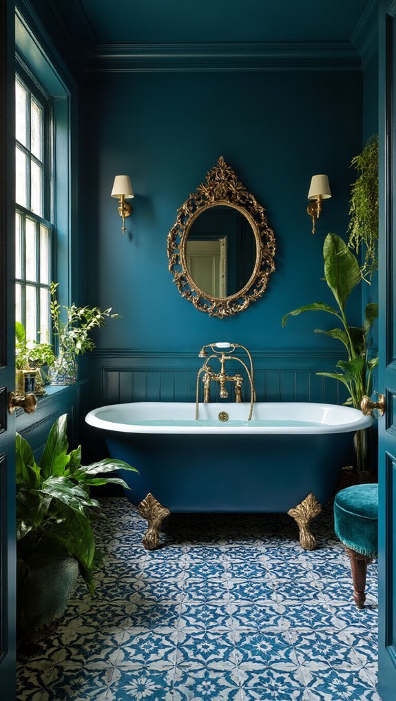 peacock blue jewel tone accents