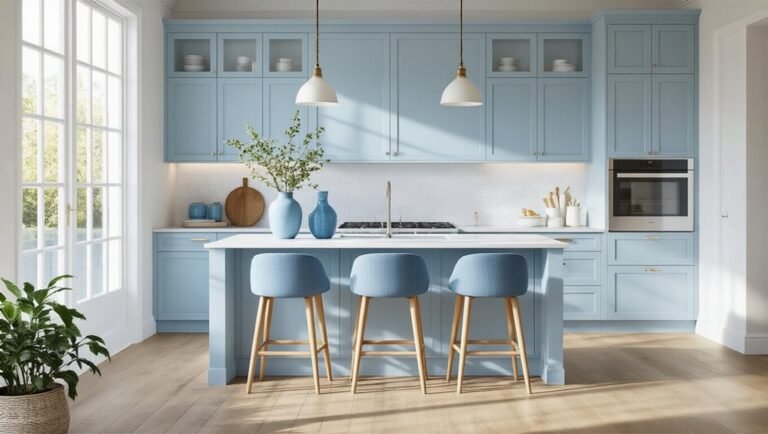 soft blue kitchen styling tips