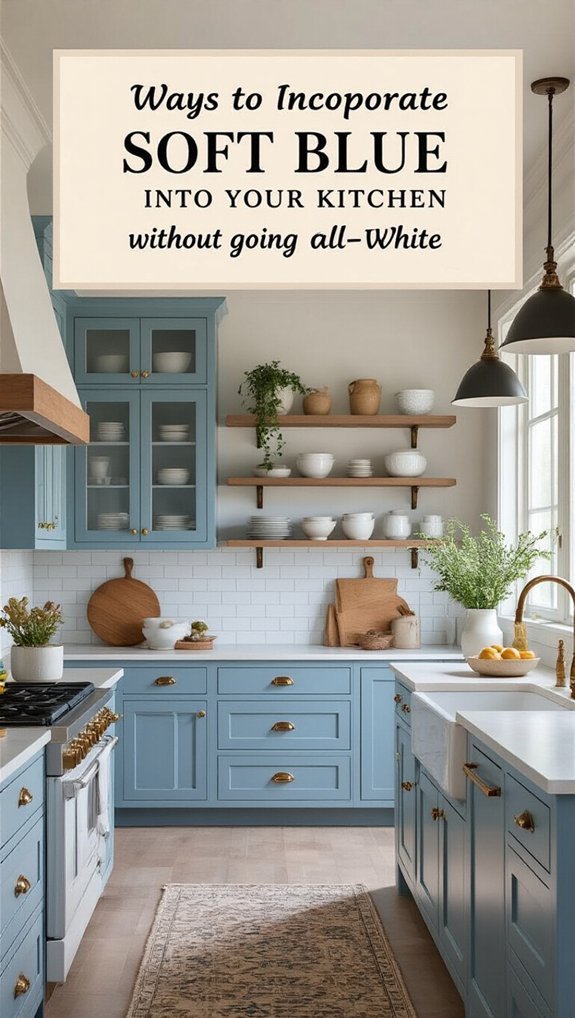 soft blue peel and stick backsplash