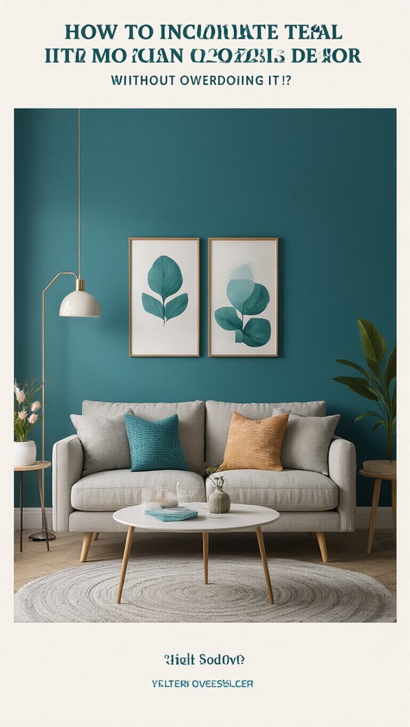teal with cool neutral walls