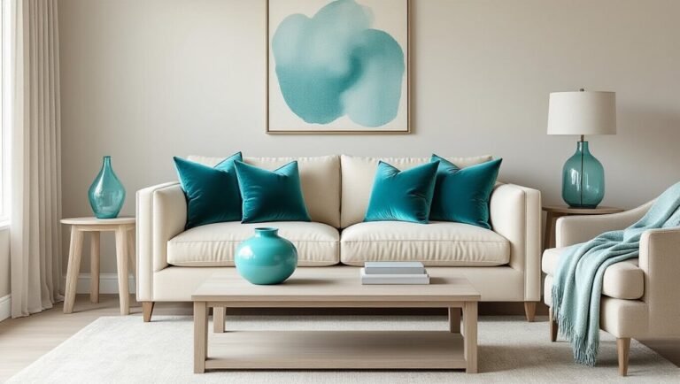 turquoise accents for neutral homes