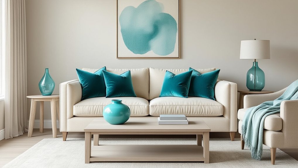 turquoise accents for neutral homes