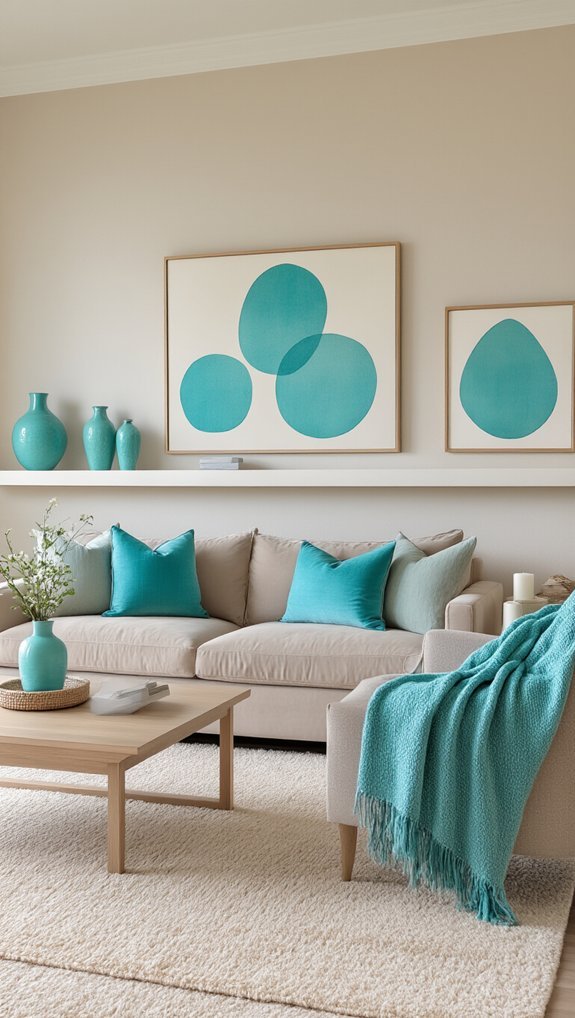 turquoise pillows instantly refresh vibe
