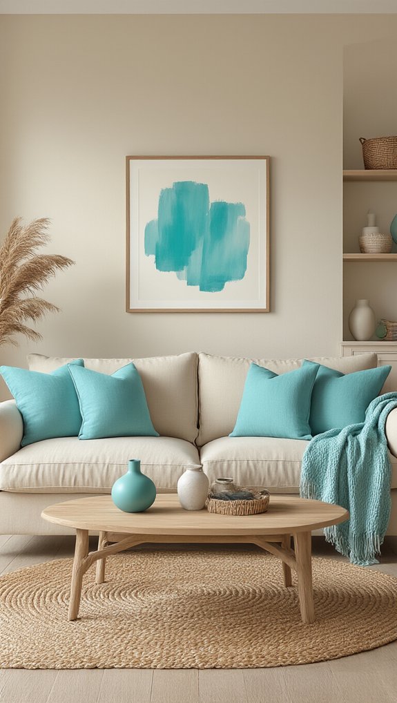 turquoise statement furniture accent