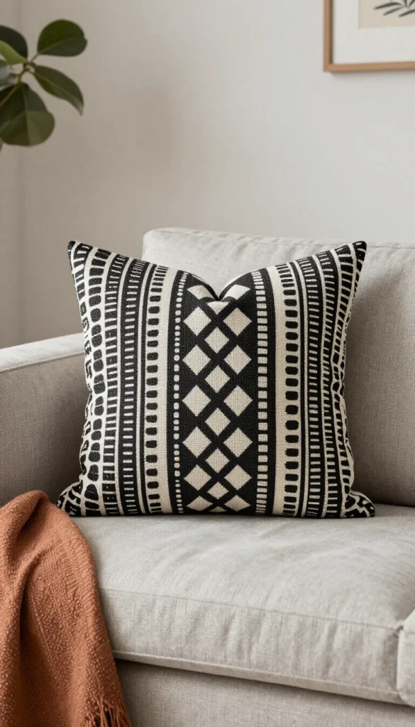2. Mud Cloth Print Throw Pillow — Deny Designs