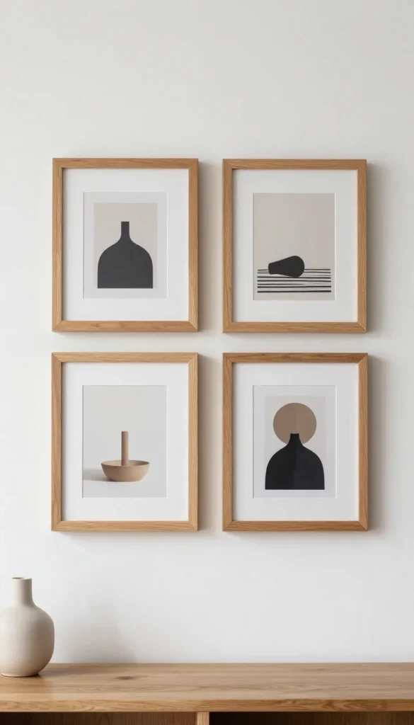 3. Wooden Picture Frames — Light Oak Set