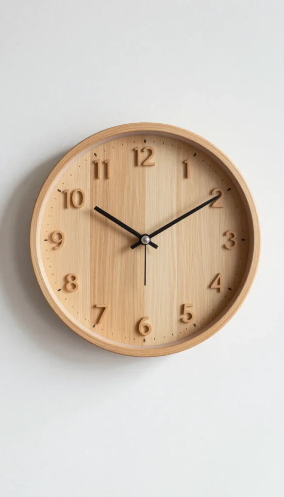 5. Wooden Wall Clock — Minimal Face