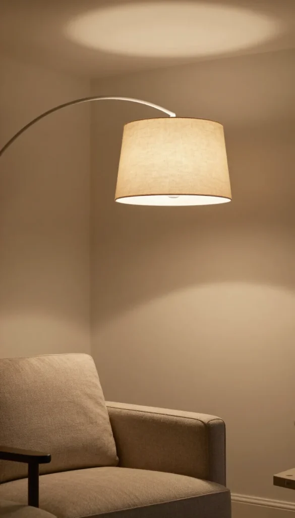 7. Arc Floor Lamp — Linen Shade