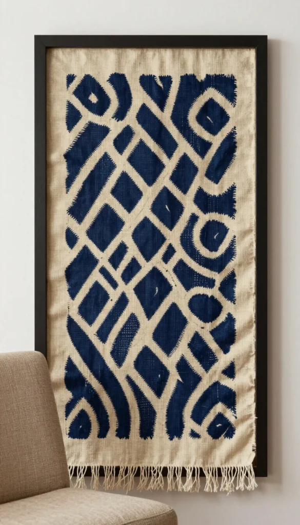 Authentic Bogolan Mud Cloth Fabric Panel — Imported