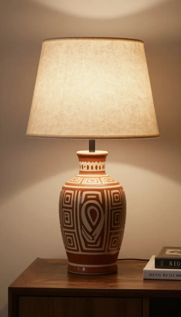 1. Ceramic African Pattern Table Lamp — Lalia
