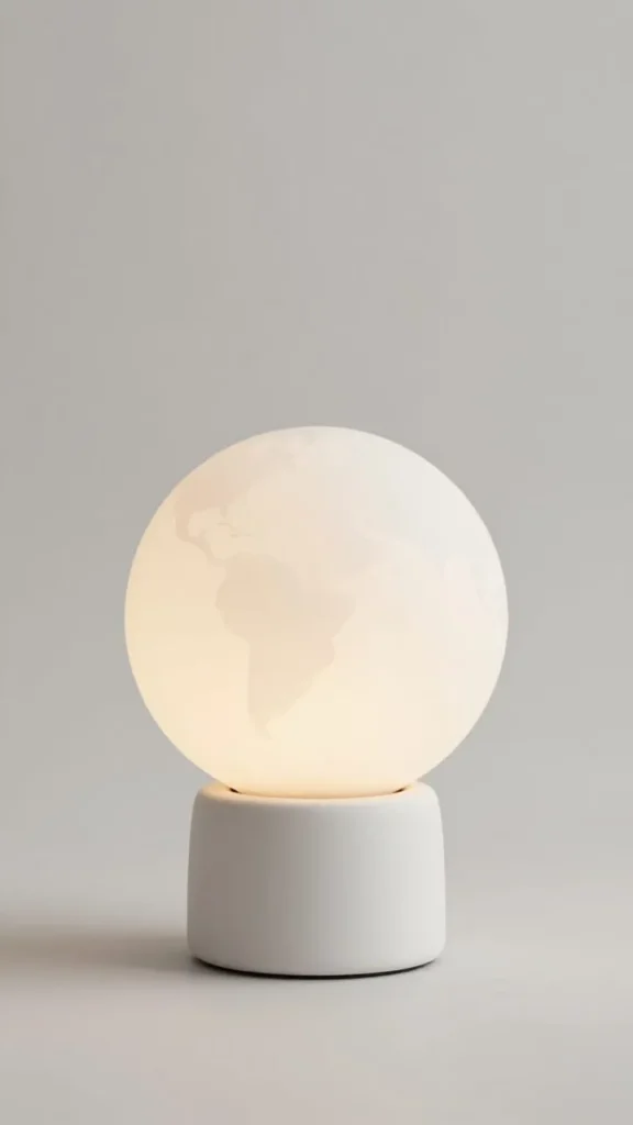 2. Ceramic Globe Lamp — Matte White