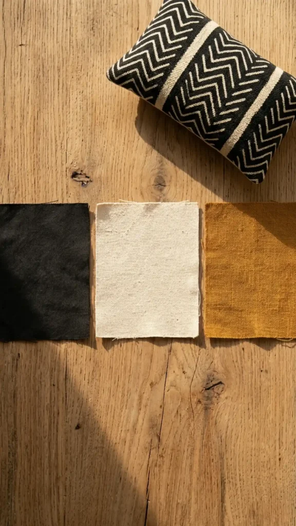 warm-black-cotton-undyed-cream-canvas-deep-ochre-linen