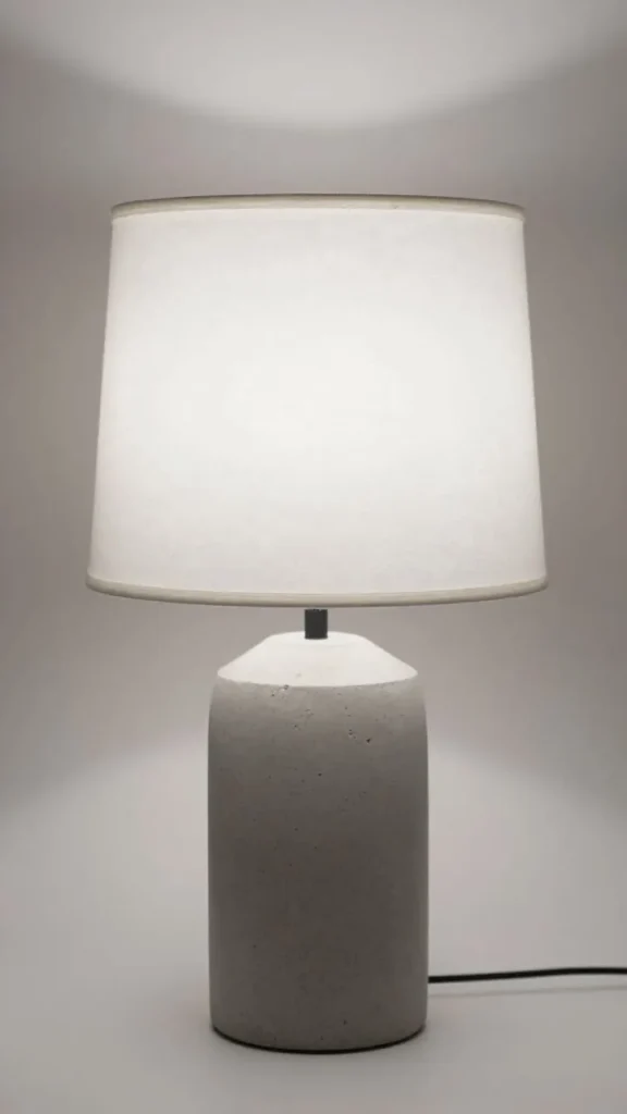 5. Concrete Base Table Lamp — Industrial Scandi