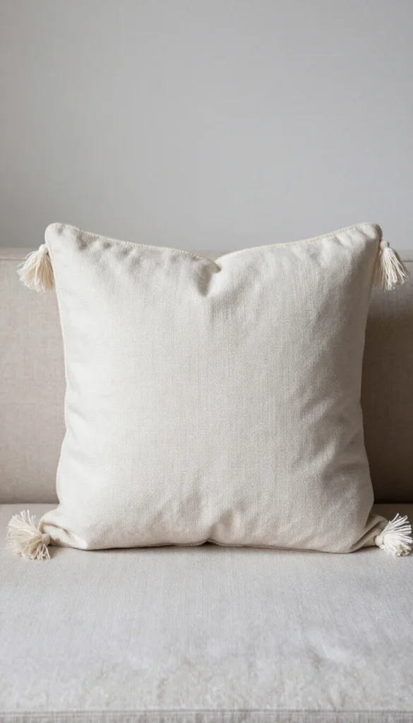 Embroidered Boho Tassel Pillow 
