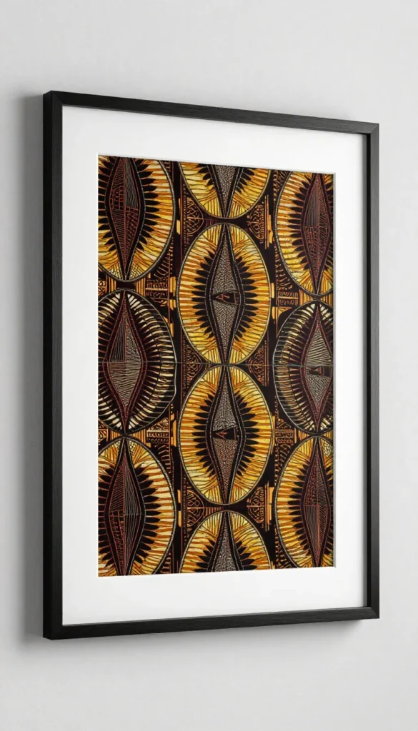 3. Framed Ankara Print Wall Art — Gallery Quality