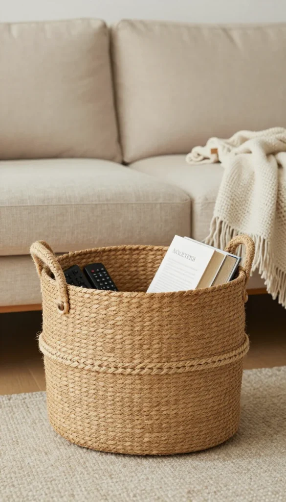 Large Seagrass Storage Basket with Handles