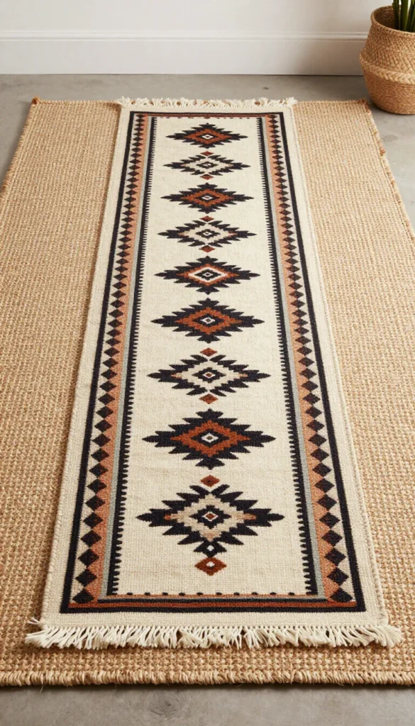 7. Layered Jute and Wool Runner Combo