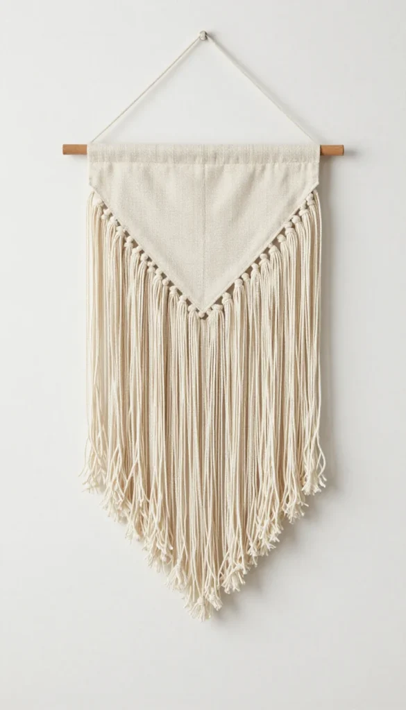 6. Minimalist Cotton Fringe Wall Hanging — Under $30