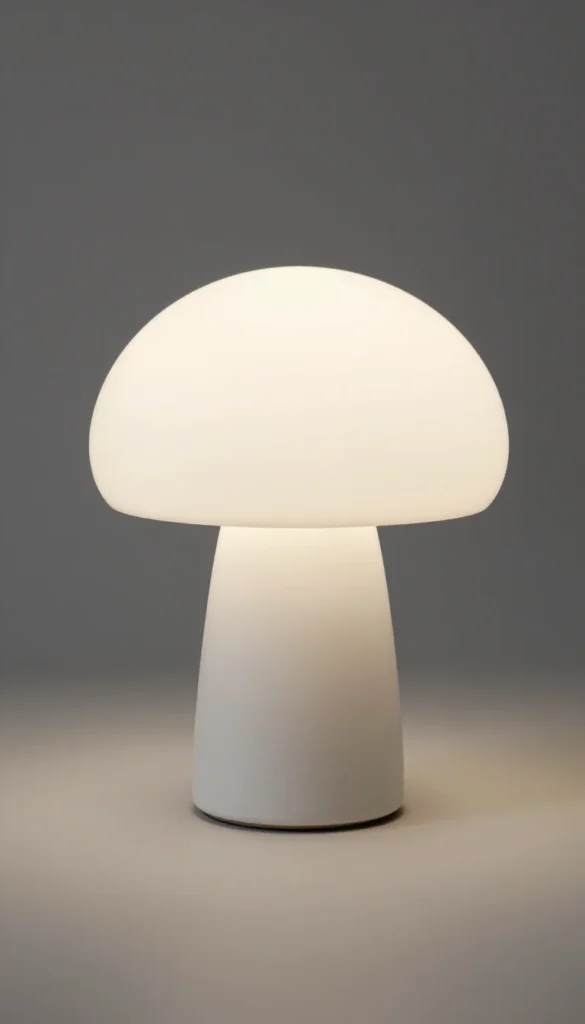 6. Mushroom Table Lamp — White Ceramic
