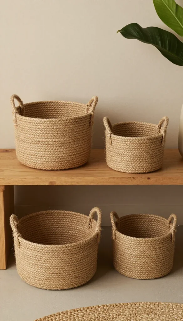 Small Jute Rope Basket — Set of 3 