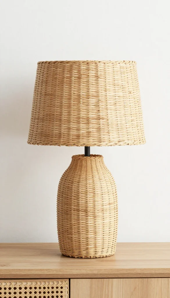 7. Woven Seagrass Table Lamp — Coastal Boho