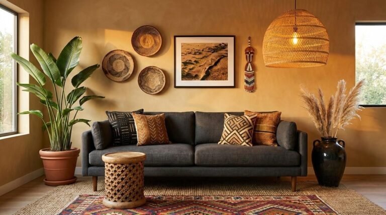 a-clean-lined-mid-century-charcoal-linen-sofa-with-mud-cloth-and-kuba-cloth-cushions