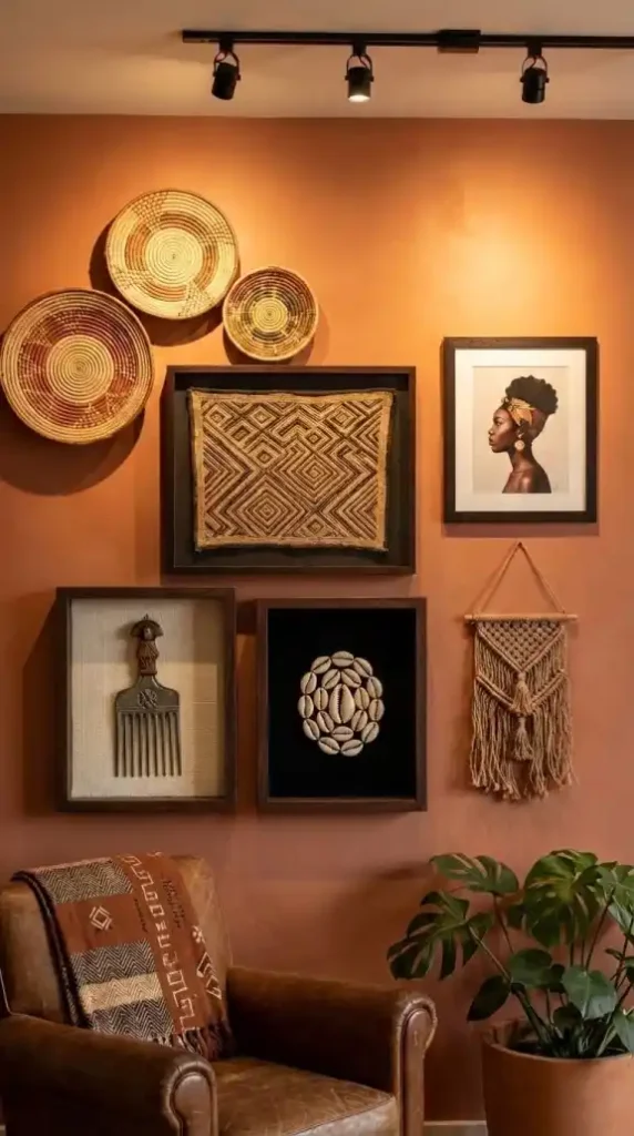 Afro-pick-and-cowrie-shell-shadow-boxes-positioned-at-gallery-detail-zone
