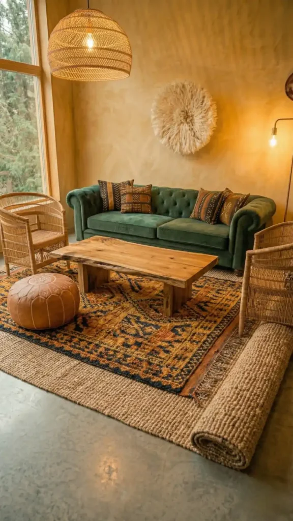 Live-edge-teak-coffee-table-centered-with-Malawi-cane-chairs