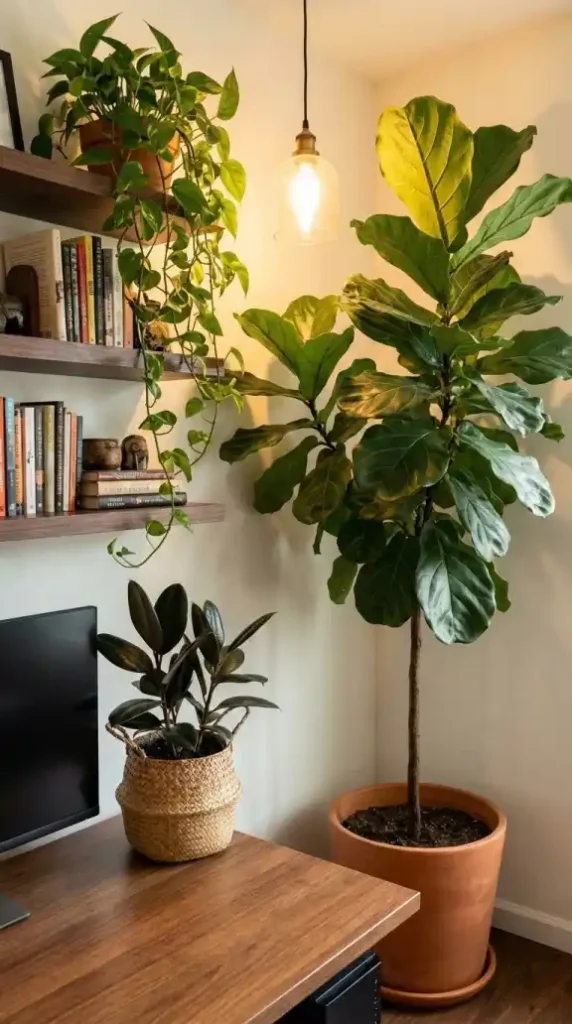 Three-greenery-zones-being-completed-in-assembled-Afro-Bohemian-office