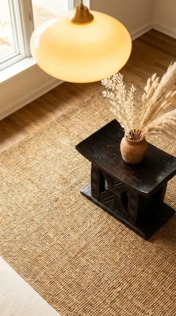 afro-bohemian-room-showing-natural-materials-operating-at-three-distinct-scales