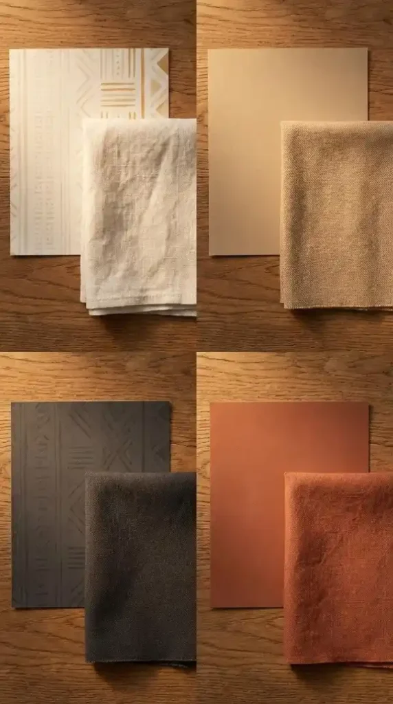 afro-bohemian-wallpaper-neutral-base-color-samples-fabric-swatches-flatlay