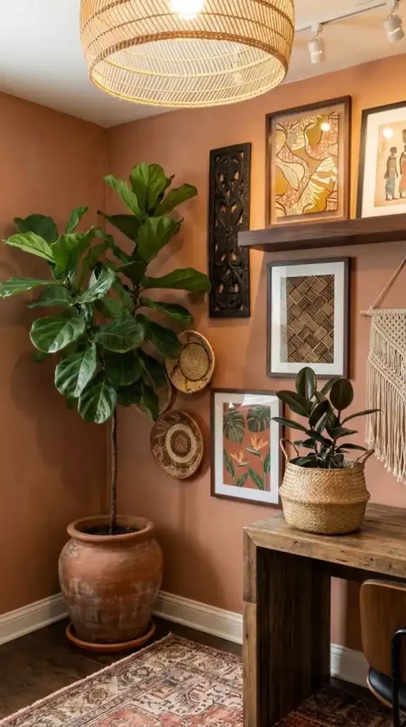 Ankara-wax-print-and-botanical-monstera-print-filling-gallery-gaps